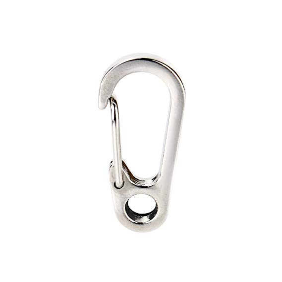 Dilwe Spring Hooks Metal Clip, Stainless Steel Keychain Aluminum Carabiner Aluminum Alloy Lock Hook Buckle for Outdoor Camping Hiking