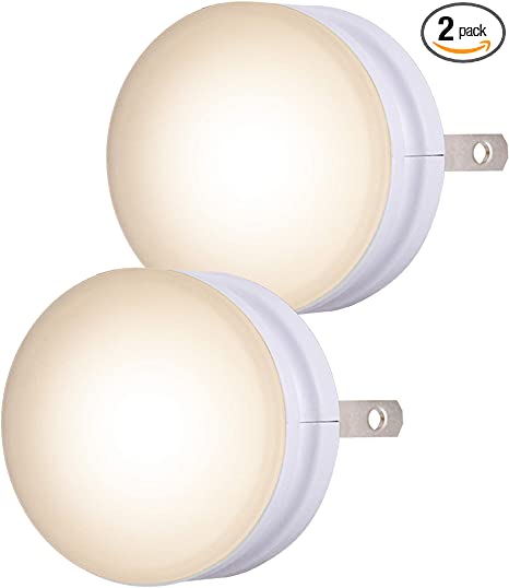 Lights by Night GLO Dot LED Night, 2 Pack, Dusk-to-Dawn Sensor, Soothing Guide Light, for Seniors, Ideal for Bedroom, Bathroom, Guest Room, Hallway, Nursery, Basement, 43950, White, 2