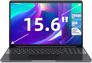 SGIN 15.6 Inch Laptop, 8GB RAM 256GB SSD(TF Card 512GB), Laptop Computer with Intel Quad Core Processor Up to 2.5GHz, PC Notebook with Dual Band WiFi, 2xUSB 3.0, 7200mAh Battery, Type-C