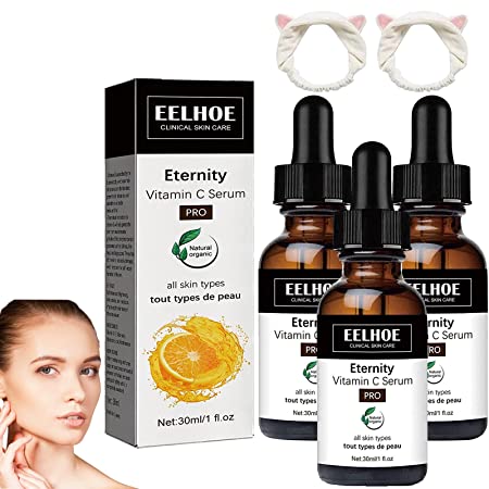 Dark Spot Corrector Daily Face Serum, EELHOE Eternity Vitamin C Serum, Eelhoe Dark Spot Corrector Remover, Eelhoe Collagen Boost Anti Aging Vitamin C Serum for Face (3pcs)