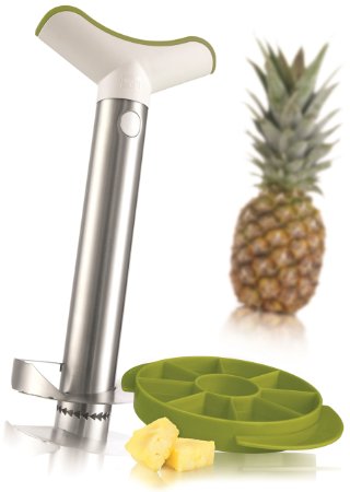 Vacu Vin 4-in-1 Pineapple Peeler Corer Slicer and Wedger - Stainless Steel