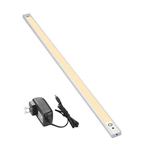 Lux Light 24 Inch Warm White 3000K LED Under Counter Light Bar with Sensor Touch Switch and 12V Adapter