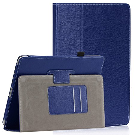 SAVEICON PU Folio Leather Case Cover with Built-in Stand for Apple iPad 1 1st Generation (iPad 1, Navy)