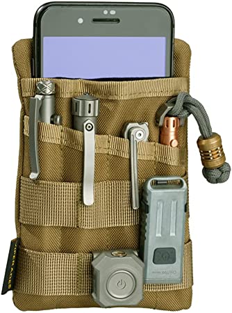 VIPERADE VE4 Tool Pouch, Nylon Pocket Organizer with 2 Pockets and 4 Small Tool Storage EDC Gears, Best Gift to Keep Organized, Hold Your Flashlight/Pocket Knife, Tactical Pen, Notebook