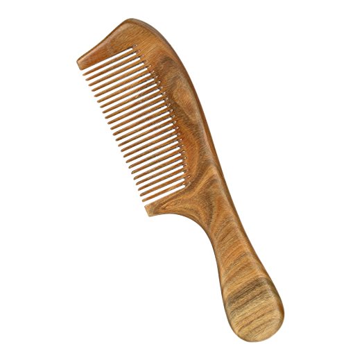 Shintop Sandalwood Comb - Handmade Natural Green Sandalwood Hair Comb with Handle Anti Static 19.5cm / 7.67 Inches