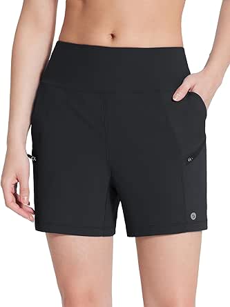 BALEAF Women's Athletic Shorts 7 Inch Long Hiking Shorts High Waist Pockets