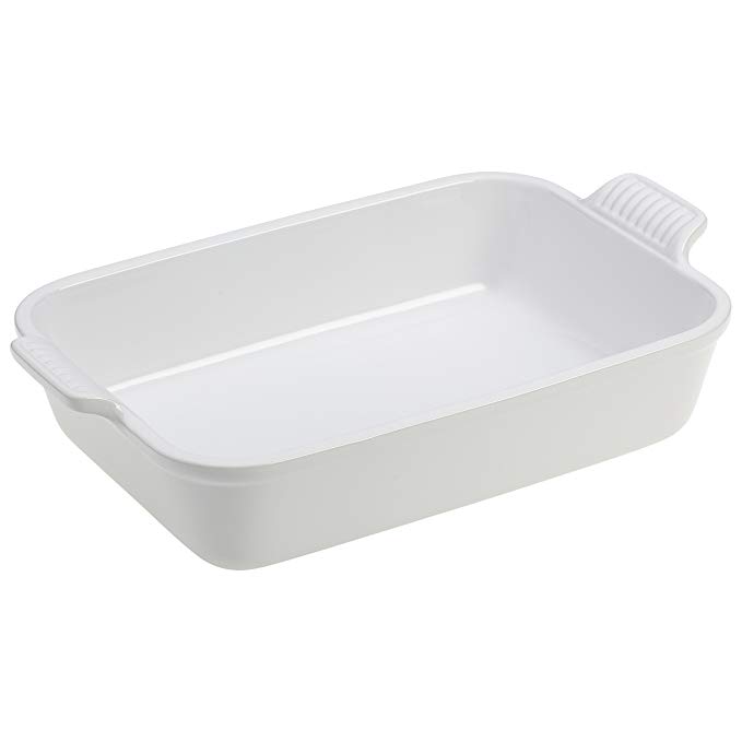 Le Creuset White Stoneware 12X9 Rectangular Dish 4 Quart