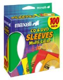 Maxell CD-403 Multi-Color CDDVD Sleeves - 100 Pack 190132