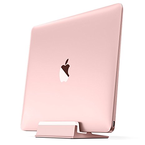 UPPERCASE KRADL Aluminum Vertical Stand for MacBook 12", Rose Gold/White