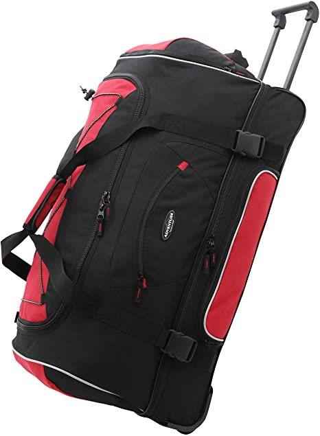 Travelers Club Adventure Upright Rolling Duffel Bag, Red, 30 Inch 86.2L