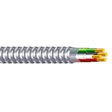 50' MC 6/3 Type 6 AWG 3 Conductors Stranded METAL CLAD Cable With Aluminum Armour and Green Insulated Ground Wire Copper