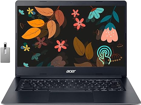 Acer Chromebook 314 14" FHD IPS Touchscreen Laptop, Intel Celeron N4020, 4GB LPDDR4 RAM, 64GB eMMC, Intel UHD Graphics 600, Wi-Fi 5, 720p HD Camera, Chrome OS, Charcoal Black, 32GB Hotface USB Card