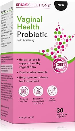 Smart Solutions Vaginal Health Probiotic with Cranberry, 30 Count