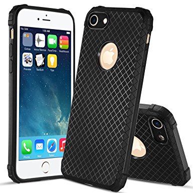 iPhone 7 Case, Gaoye Silicone Gel Rubber Shockproof Case with Magnetic Suction Fit with Car Mount Microfiber Cloth Lining Cushion Protective Cover for Apple iPhone 7 (Black)