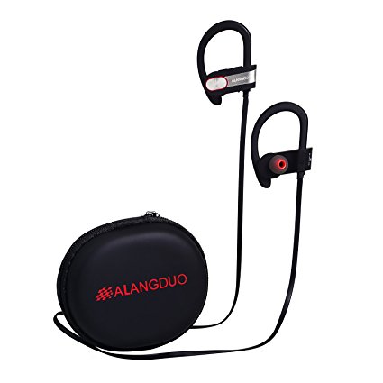 ALANGDUO Bluetooth Headphones, G7 Wireless Sports Earphones w/ Mic, IPX7 Waterproof, HD Stereo Sweatproof Earbuds, for Gym and Outdoors Running Workout, 8 Hour Battery, Noise Cancelling Headsets
