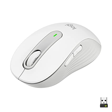 Logitech Signature M650 Wireless Mouse - for Small to Medium Sized Hands, 2-Year Battery, Silent Clicks, Customisable Side Buttons, Bluetooth - Off-White