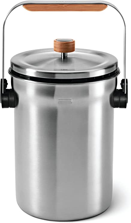 simplehuman Compost Pail, Stainless Steel