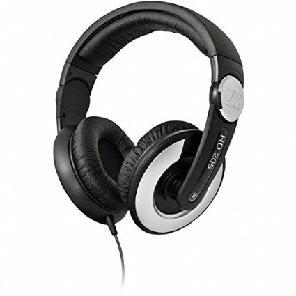 Sennheiser HD 205 II Closed Back Around Over-Ear Stereo Headphone and Rotatable Ear Cup (Black)