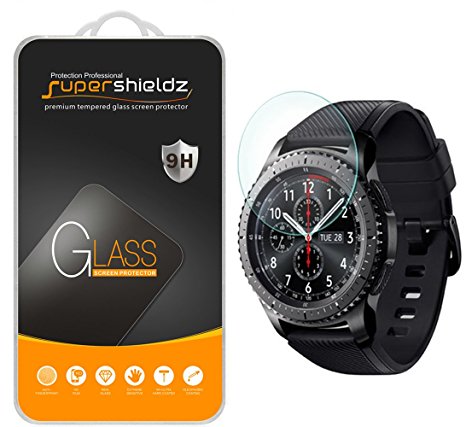 [2-Pack] Samsung Gear S3 Frontier Tempered Glass Screen Protector, (Updated Version "Full Coverage") Supershieldz Anti-Scratch, Anti-Fingerprint, Bubble Free