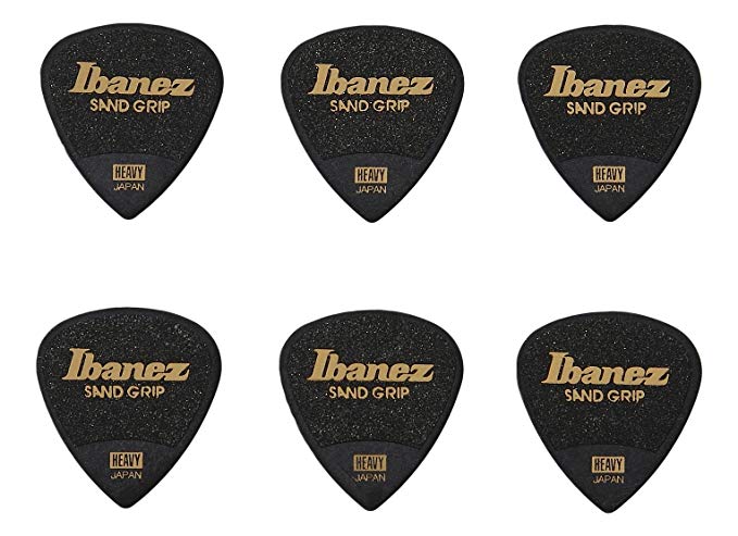 Ibanez PPA16HSG Wizard Series, Sand Grip Picks 6 Pack 1.0mm (PPA16HSGBK)