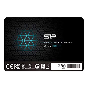 Silicon Power 256GB SSD 3D NAND A55 SLC Cache Performance Boost SATA III 2.5" 7mm (0.28") Internal Solid State Drive