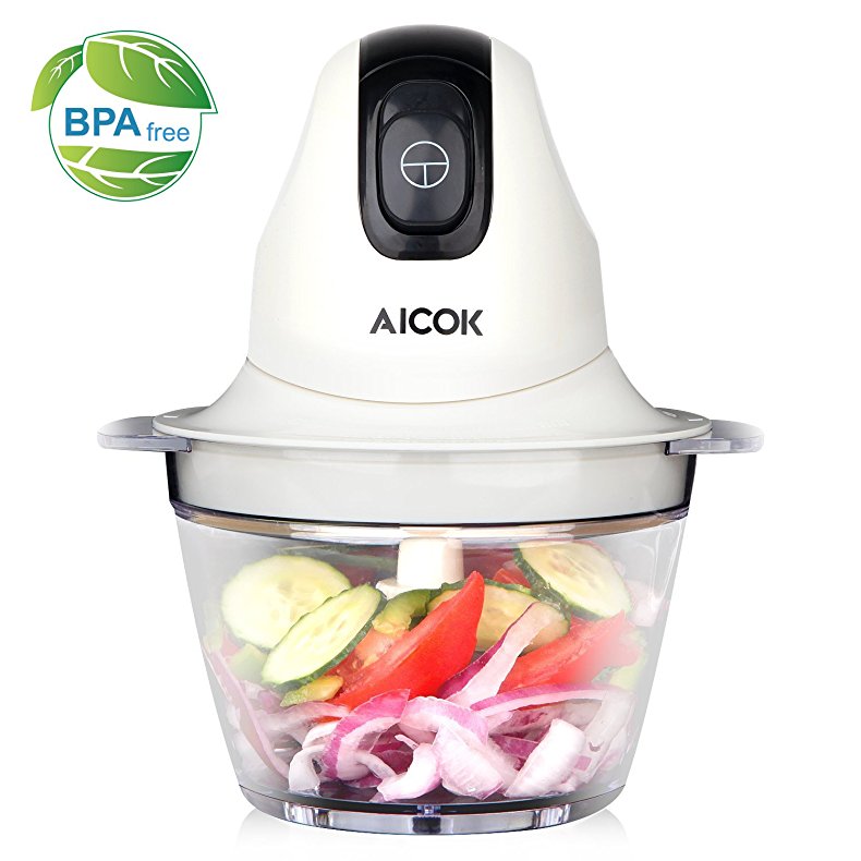 Aicok Mini Food Processor Electric Multipurpose Food Chopper, Blender and Mincer, 250W, White