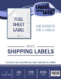 Full Sheet shipping Label - by Jayzi - 85 x 11 Same size as Avery 5165 100 Sheets