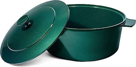 Granitestone Lightweight Dutch Oven Pot with Lid, 5 Qt Nonstick Dutch Oven Stock Pot, 10 in 1 Enamel Cooking Pot & Dutch Oven for Bread Baking, Stovetop Oven & Dishwasher Safe, 100% Toxin Free–Emerald