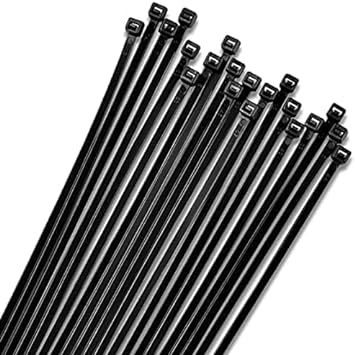 12" Black Zip Cable Ties (1000 Pack), 40lbs Tensile Strength - Heavy Duty, Self-Locking Premium Plastic Cable Wire Ties for Indoor and Outdoor by Bolt Dropper (Black)