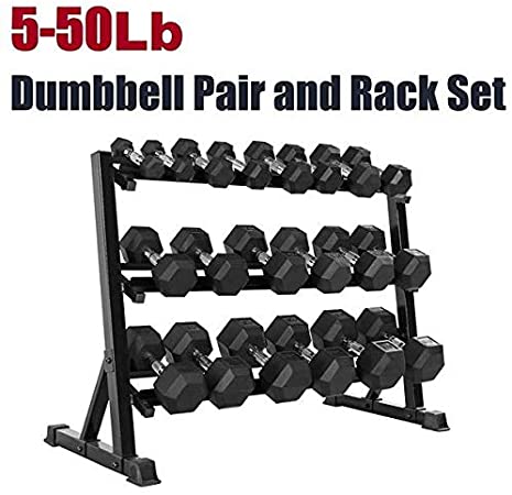 CAP Barbell Rubber Hex Dumbbell Set, 550-Pound