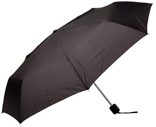 Homebasix Rain Umbrella Mini, 19.5", Black