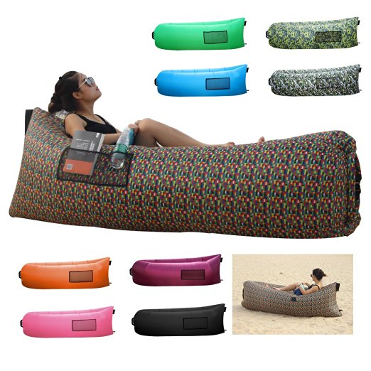 BonClare Fast Inflatable Air Lounger, Camping Lazy Bag Beach Sofa Air Bag Hangout Portable Beach Loungers