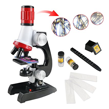Yoptote Science Microscope Kit for Children 100x 400x 1200x Refined Scientific Instruments Toy Set for Early Education