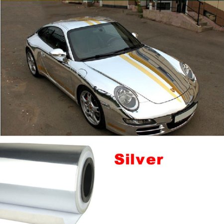 NuoYa001 NEW 12"x60" Silver Metallic Car Sticker Wrap Sheet Cover Mirror Chrome Film Decal