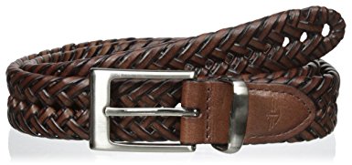 Dockers Men's 32mm Laced Braid Metal Logo Belt