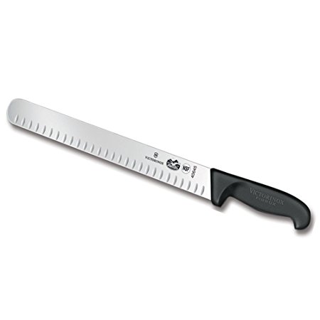 Victorinox Wide Roast Beef Slicer, 14" Straight, Granton, 1.50" At Black Fibrox Pro Handle