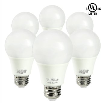SHINE HAI 60 Watt LED Light Bulbs Equivalent, LED A19 5000K Daylight White, E26 Base, UL Listed for Safety, 6 Pack