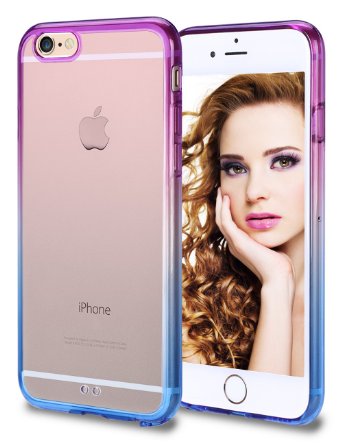 iPhone 6 Case Vofolen8482 iPhone 6 Cover Colorful Clear Shell Slim Case Translucent Impact Resistant Flexible TPU Soft Bumper Case Protective Shell for Apple iPhone 6 6S 47 inch Purple Blue