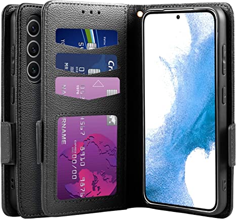 for Galaxy S23 Plus Case, Samsung Galaxy S23 Plus 5G Case Wallet for Men Women, PU Leather Magnetic Flip Folio Case with 3 Card Slots Kickstand Phone Cover for S23 Plus Case (S23 Plus-Black)