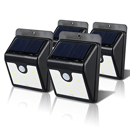 ZTX Super Bright Outdoor and Waterproof LED Solar Lights with Motion Sensor(Easy to Install and No Battery Require),Lights for Wall, Driveway, Patio, Yard, Garden(4 Packs)