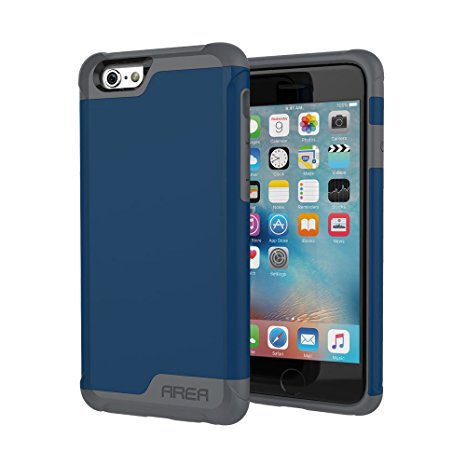 iPhone 6S Plus Case, Area by Incipio 5.5" Premium 2-Piece Shock-Absorbing Heave Duty Dual Layer Bumper Cover for iPhone 6 Plus Case [DualPro Version]-Navy/Charcoal