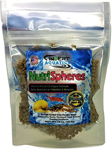 Invert Aquatics NutriSpheres - Sinking Diet for Snails, Shrimp & Bottom Feeding Fish