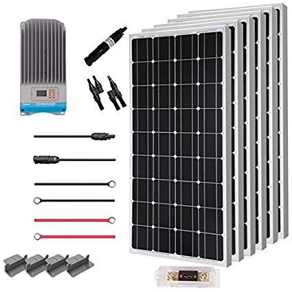 Renogy 600 Watt 12 Volt Solar Premium Kit w/ 6 Pcs 100W Solar Panel 60A MPPT Charge Controller Solar Cable Solar Fuse Mounting Z Brackets for RV, Boat