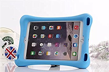Eastchina® | Apple Ipad Air 2 High Safe Kids Shocproof Case | Apple Ipad Air 2 High Safe Child / Shock Proof Cover | Apple Ipad Air 2 Polycarbonate Kick-stand Cases | High Quality Material Designed for Ipad Air 2 (6th Generation) (Blue)