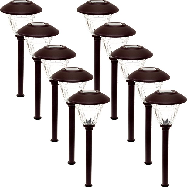 10 Pack Energizer Stainless Steel LED Solar Path Lights (Bronze)