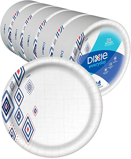 Dixie Everyday Paper Plates,10 1/16" Plate, Amazon Exclusive, Dinner Size Printed Disposable