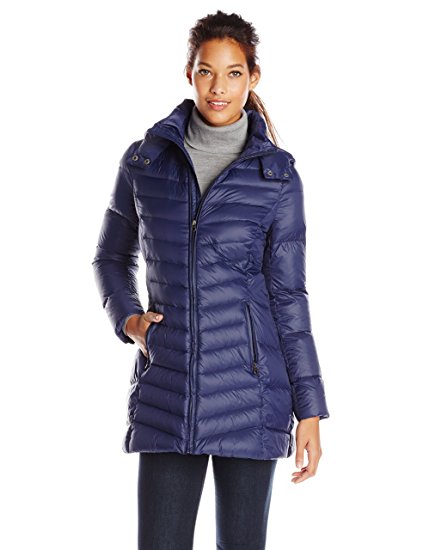 Tommy Hilfiger Women's Mid-Length Packable Down Coat with Hood