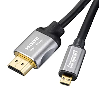 Corepearl Micro hdmi to HDMI Cable 6ft,Supports Ethernet, 3D, 4K@60Hz,HDR and ARC,Compatible for GoPro Hero 7 Black Hero 5 4 6, Raspberry Pi 4,