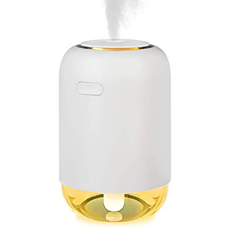 Epoch Making USB Car Humidifier Portable Mini Air Aromatherapy Diffuser with Cool Mist and Colorful LED Night Lights for Car, Home, Office, Living Room, Bedroom (White)