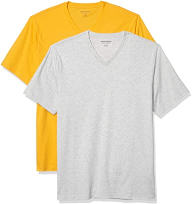 Amazon Essentials Men's 2-Pack Loose-Fit Short-Sleeve V-Neck T-Shirt